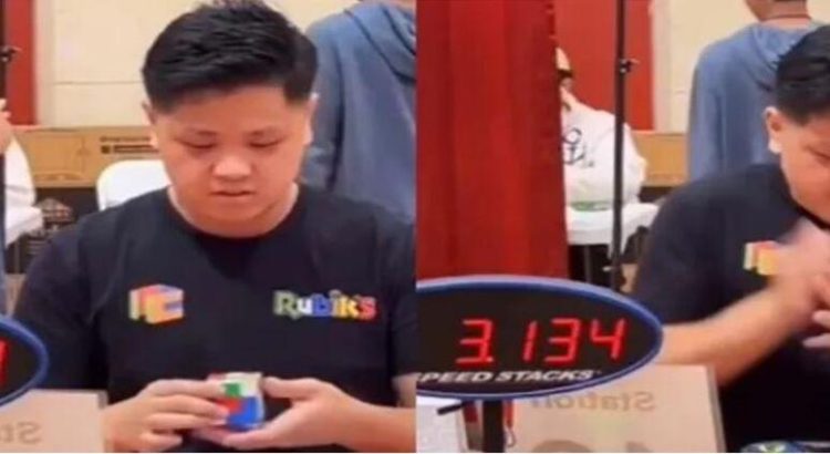 Rompió récord de armado de cubo de Rubik