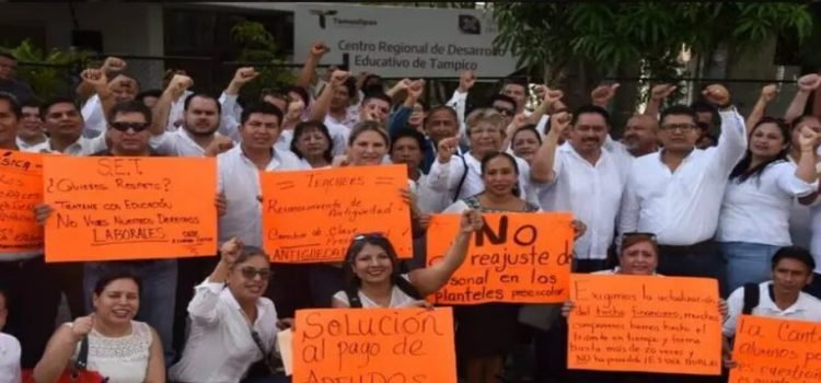 Y continúa el paro de maestros en Tamaulipas