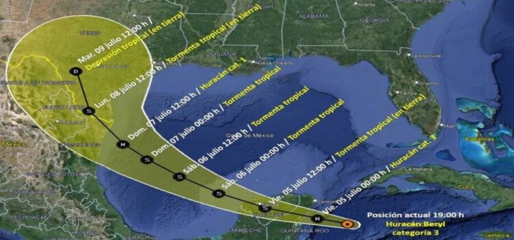 Conagua diagnóstico doble impacto del huracán Beryl en Tulum y Tamaulipas