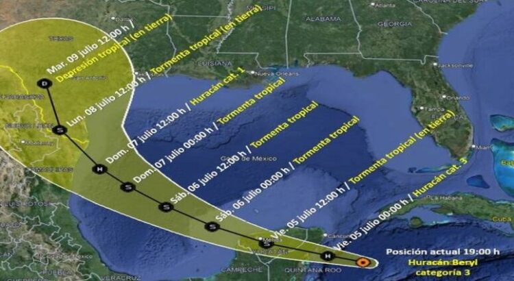 Conagua diagnóstico doble impacto del huracán Beryl en Tulum y Tamaulipas