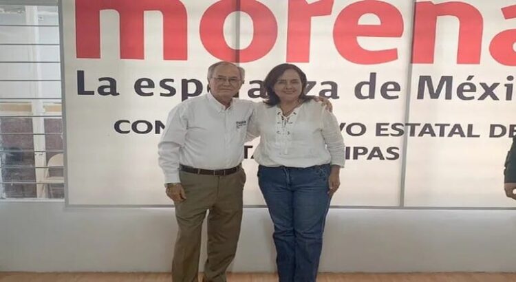 Marcos Zuviri Rivera en el cargo como el nuevo presidente de Morena en Tamaulipas