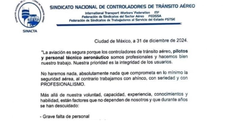Controladores aéreos trabajan bajo protesta