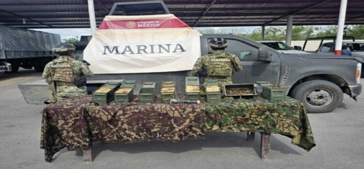 Se asegura un artefacto explosivo improvisado y 1,126 cartuchos útiles en Tamaulipas