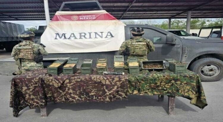 Se asegura un artefacto explosivo improvisado y 1,126 cartuchos útiles en Tamaulipas