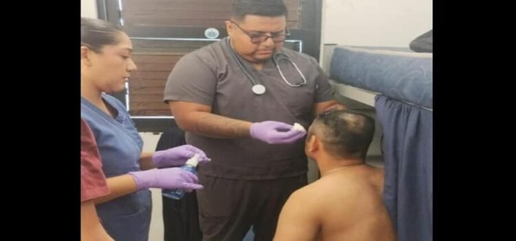 Un policía de Tamaulipas resulto lesionado con su propia arma